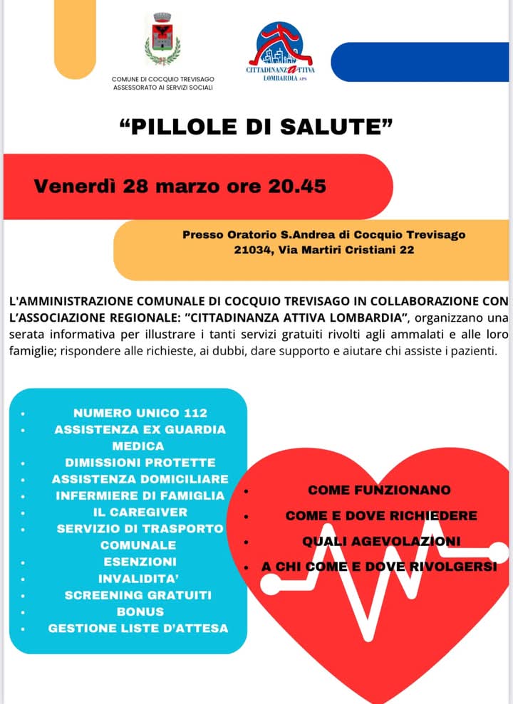 Evento Pillole di salute Cocquio Trevisago